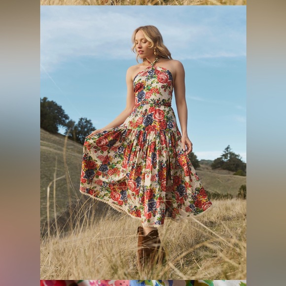 EDDY Krystal Modi Dress Blooming Floral Halter Neck Dress - Picture 4 of 10